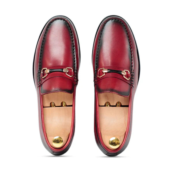 Glen Horse Bit Coffee Slip On Loafers