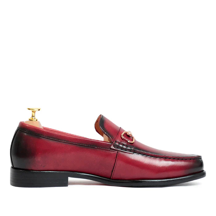 Glen Horse Bit Coffee Slip On Loafers