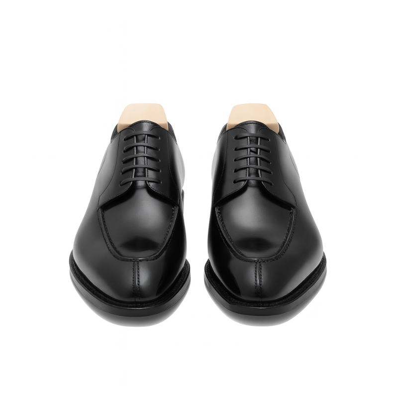 Derby Blucher Leather Black Shoes
