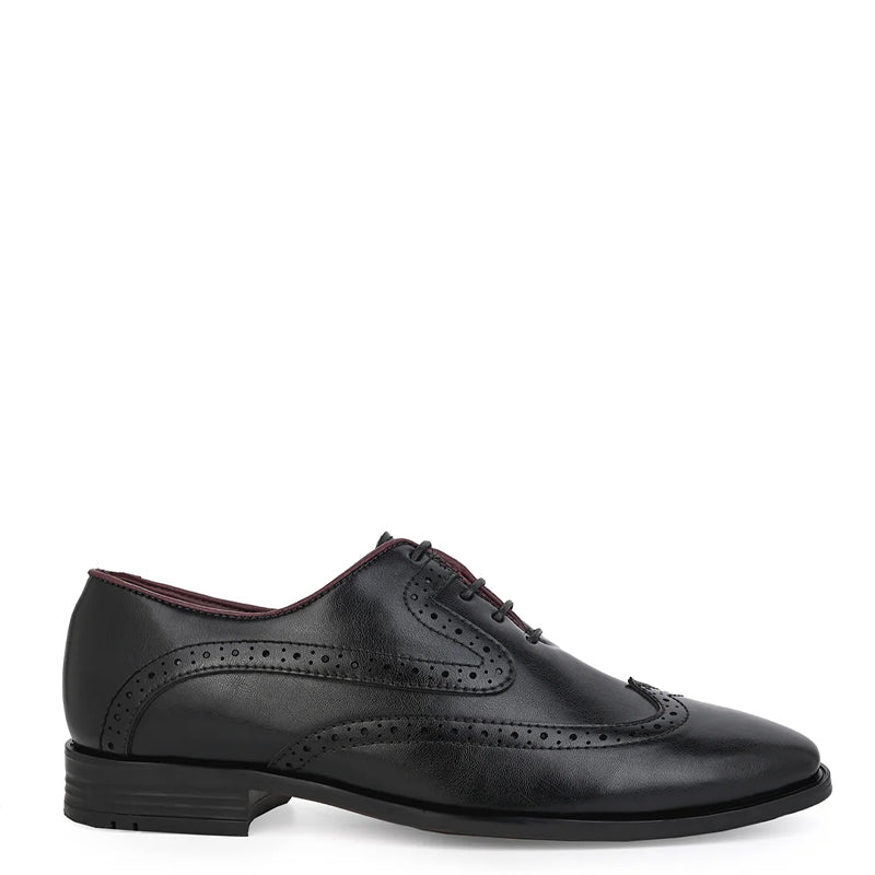 Men Solid Leather Formal Oxford Shoes