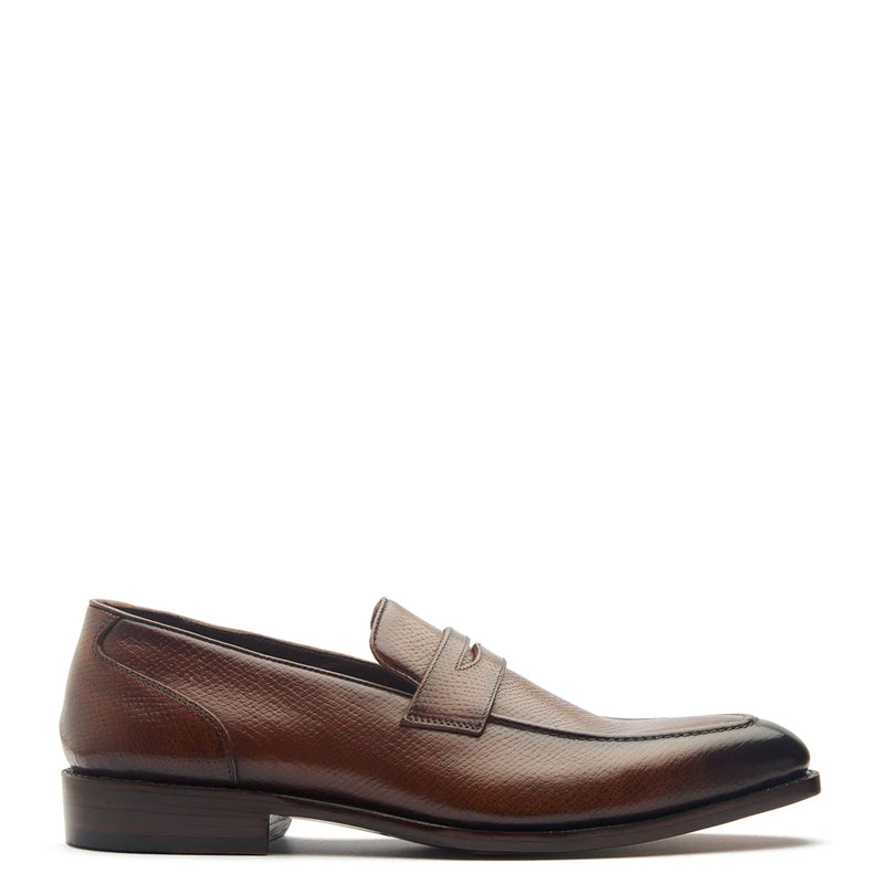 Handmade Solid Leather Penny Loafer Brown