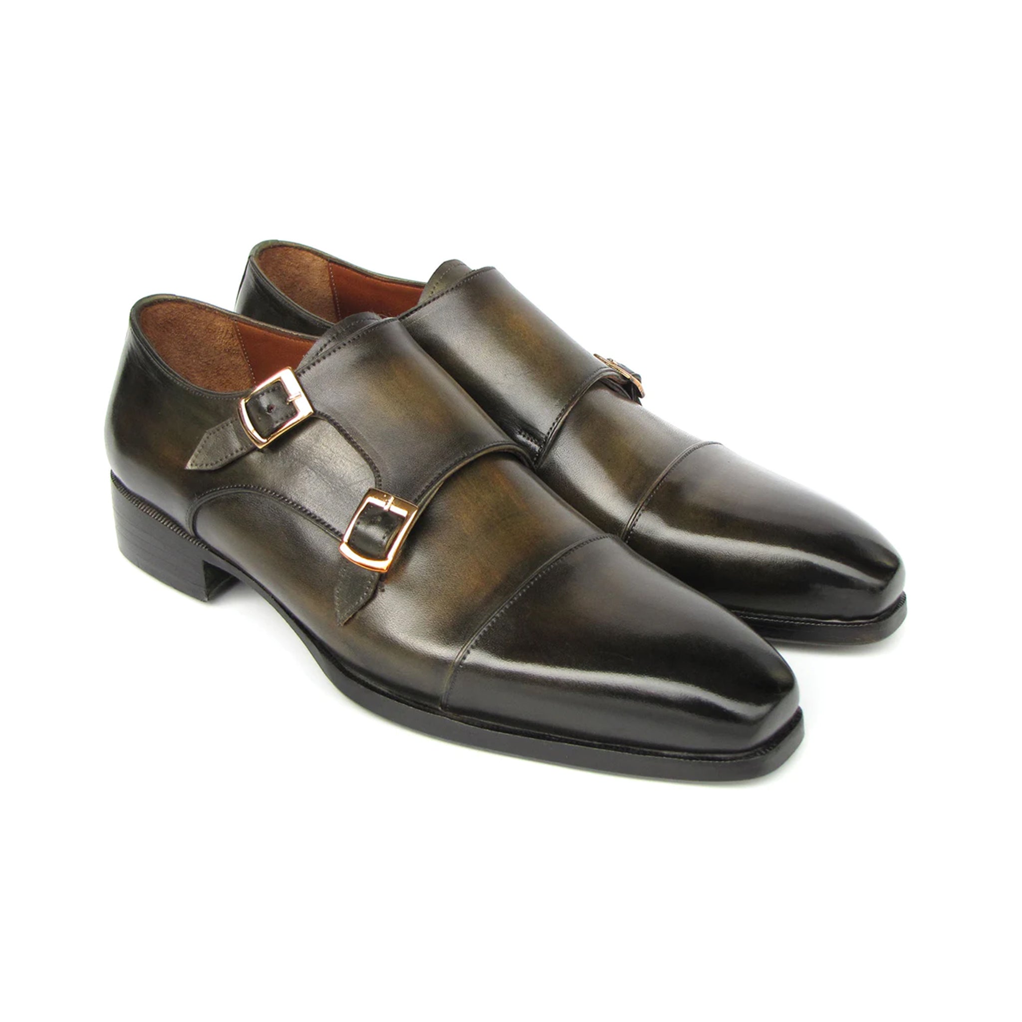 Men's Double Monkstrap Green Shoes