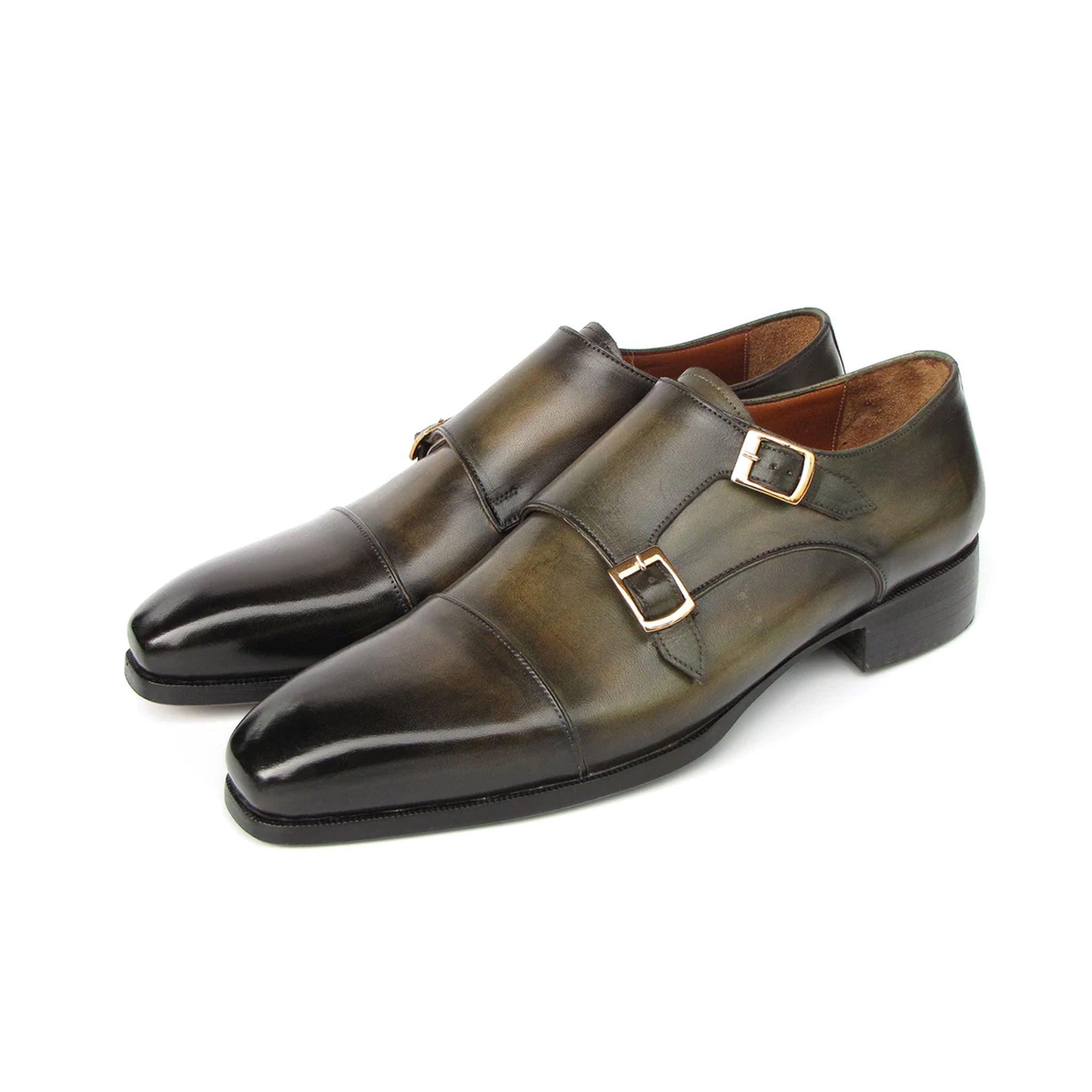 Men's Double Monkstrap Green Shoes