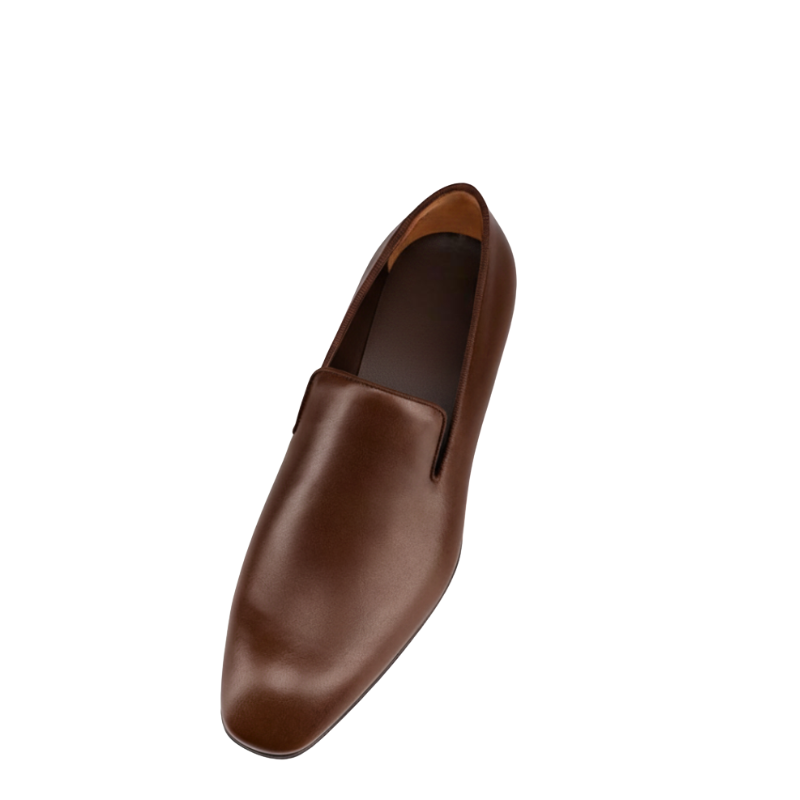 Luxurious Brown Leather Slip-on Loafers