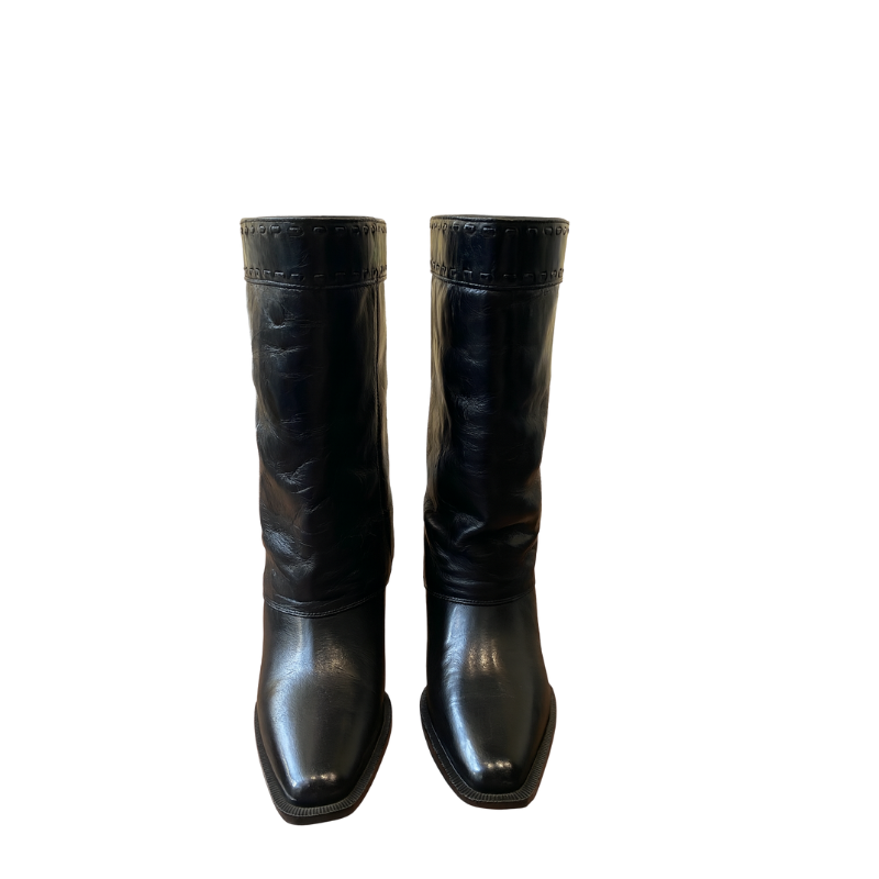 Luxury Leather Black Wide Fit Ankle Boots for Women's