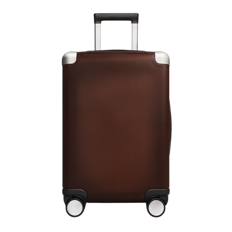 Scritto Leather Rolling Suitcase
