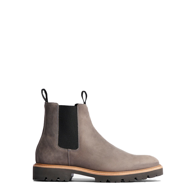 Midnight Double Strip Leather Grey Chelsea Boot