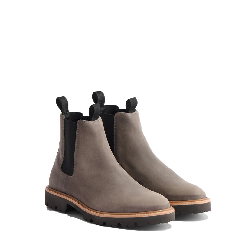 Premium Suede Mid-Top Leather Chelsea Grey Boot