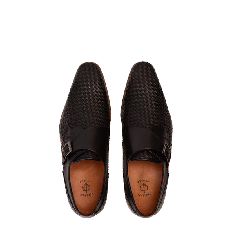 Men's Brown Leather Single Strap Monk Shoe