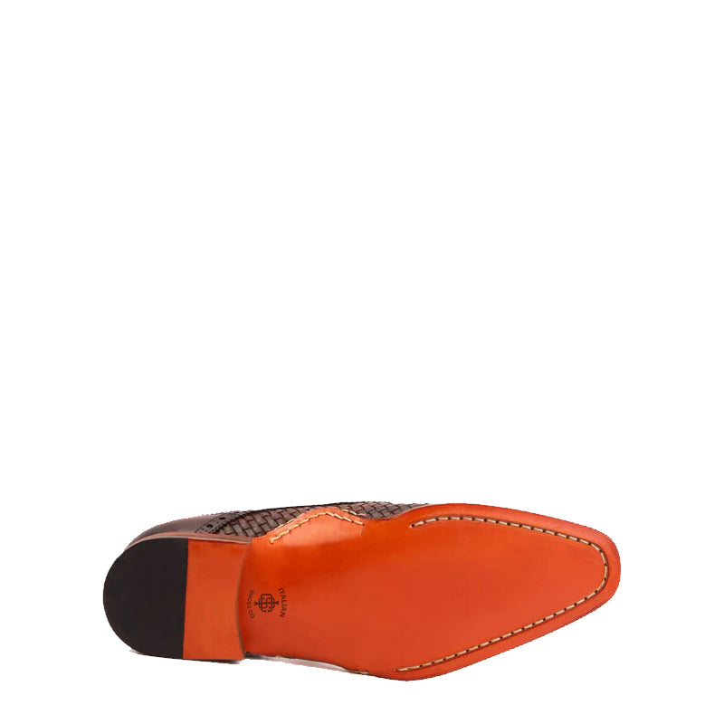 Men's Brown Leather Single Strap Monk Shoe