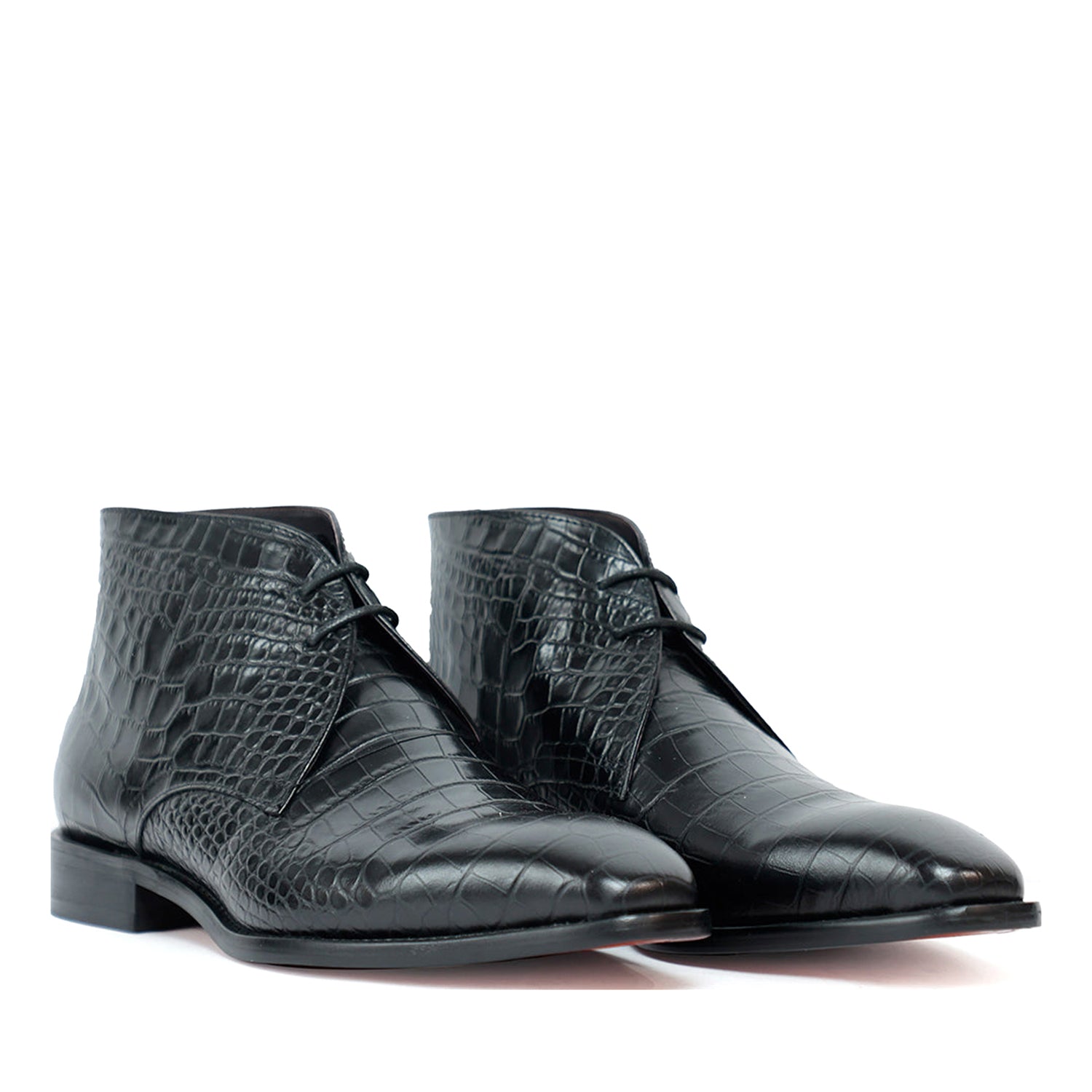 Black Croco Chukka Boots