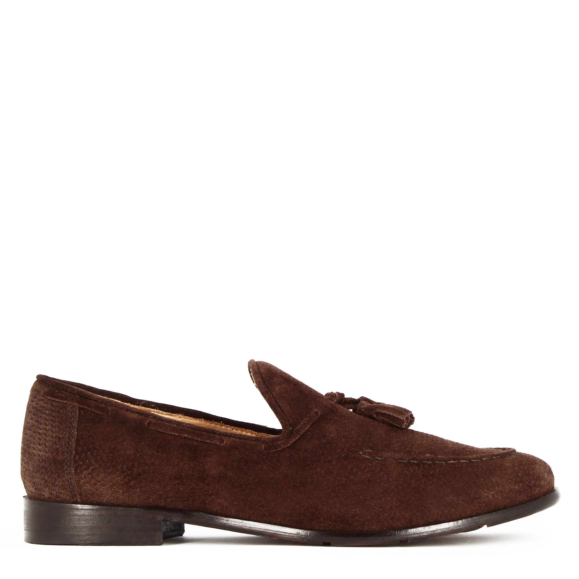 Suede Moccasin with Brown Tassels
