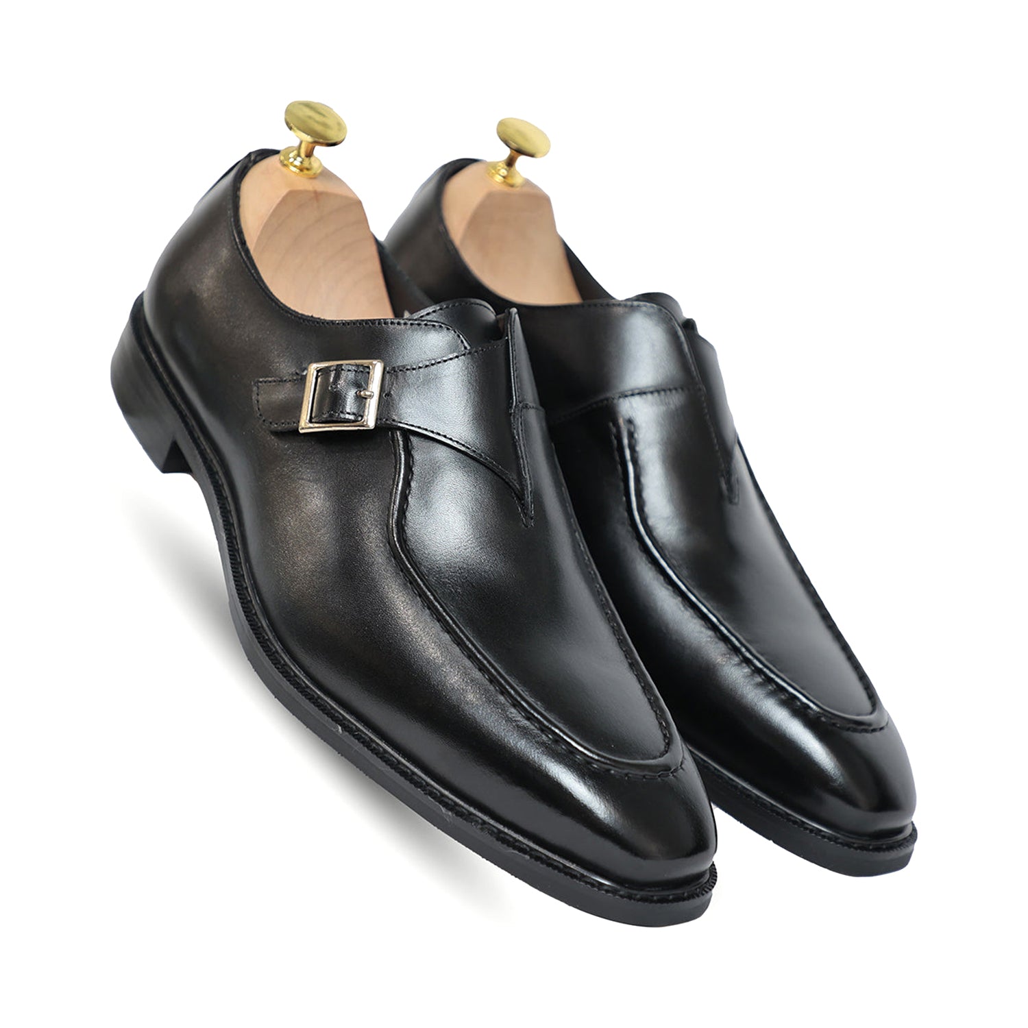 Melvin Plain Leather Single MonkStraps Shoe Tan