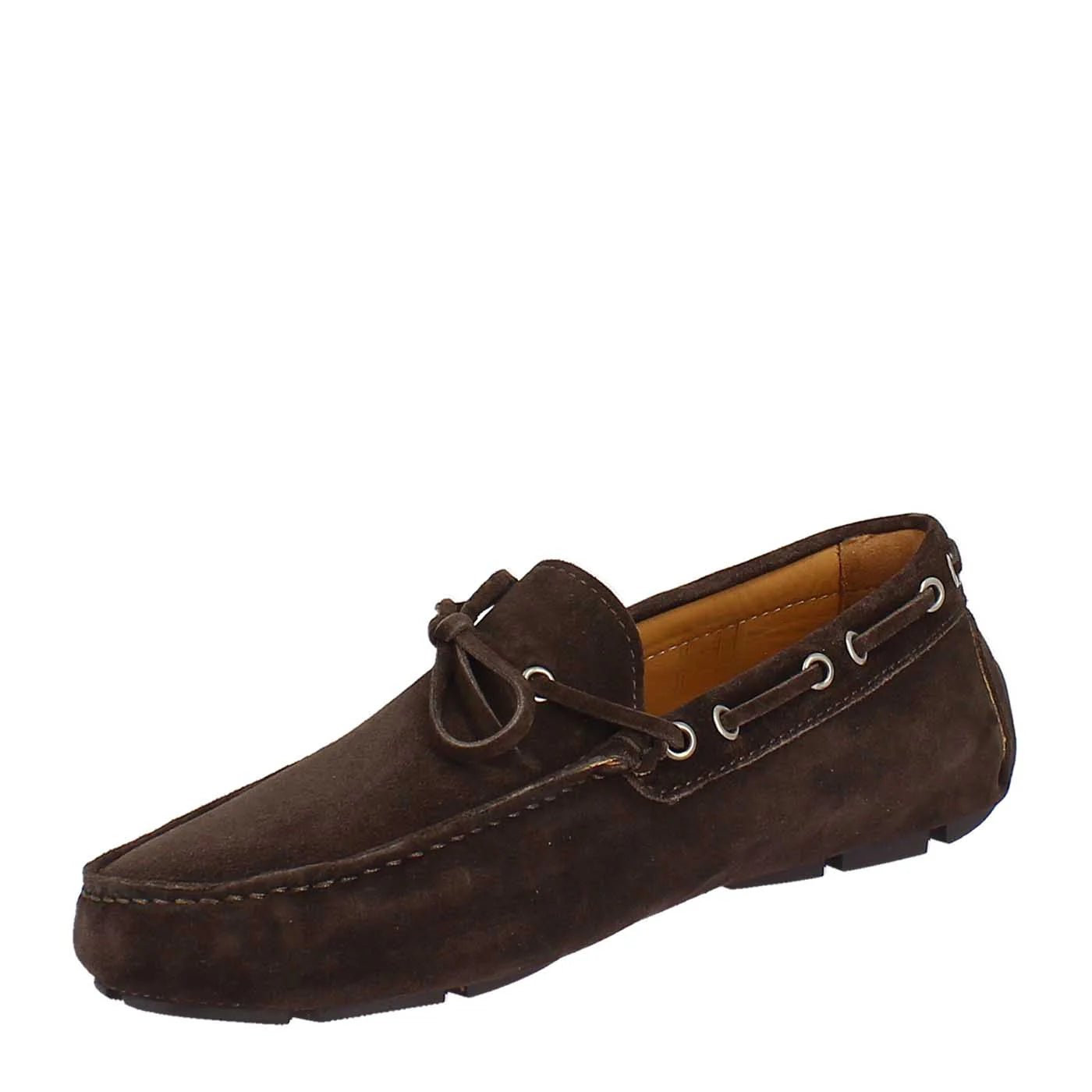 Handmade Carshoe Loafers in Brown Suede