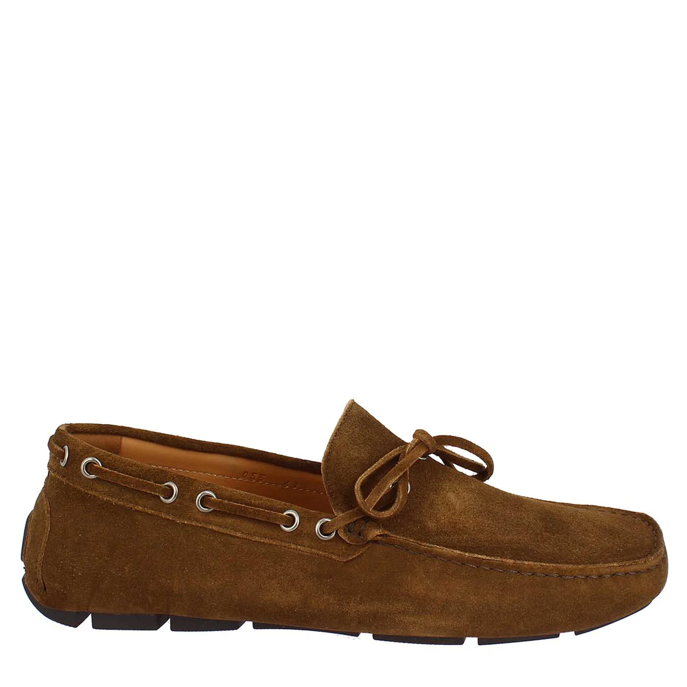 Handmade Carshoe Loafers in brown suede