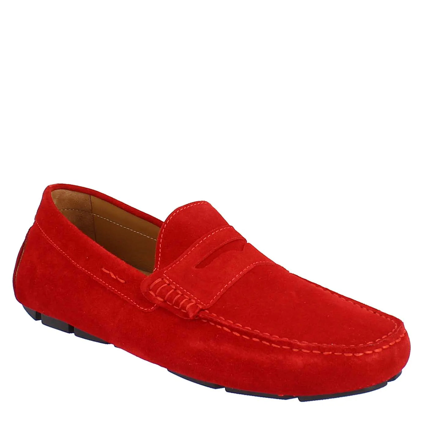 Red Handmade Carshoe Loafers