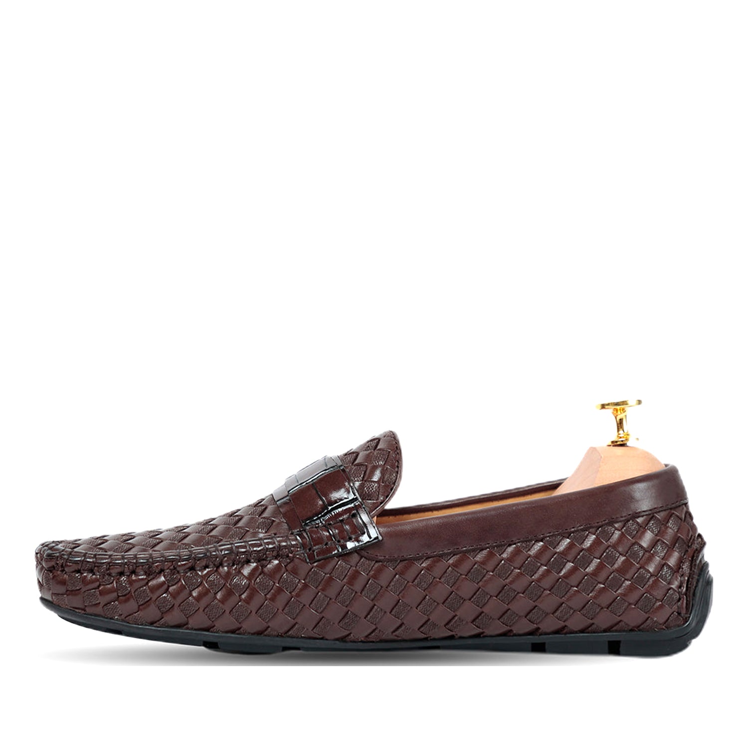 Ross Weavad Brown Leather Shoes