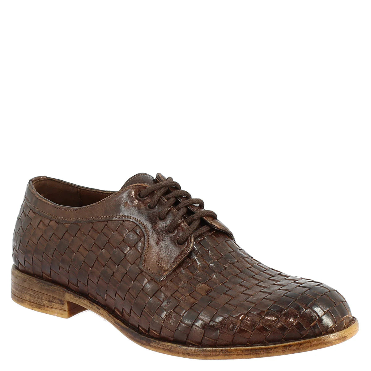 Dark Brown Woven Leather Shoes