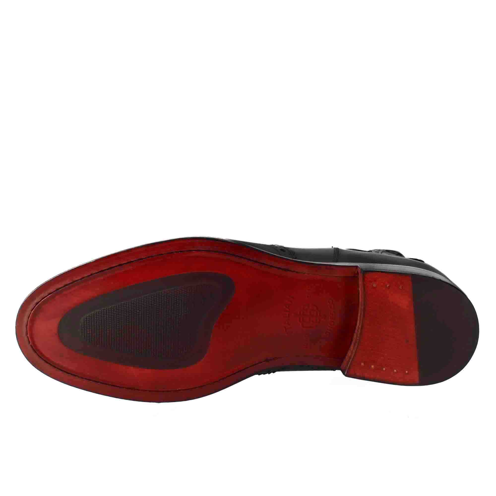 Black Chelsea Boot with Brogue Details