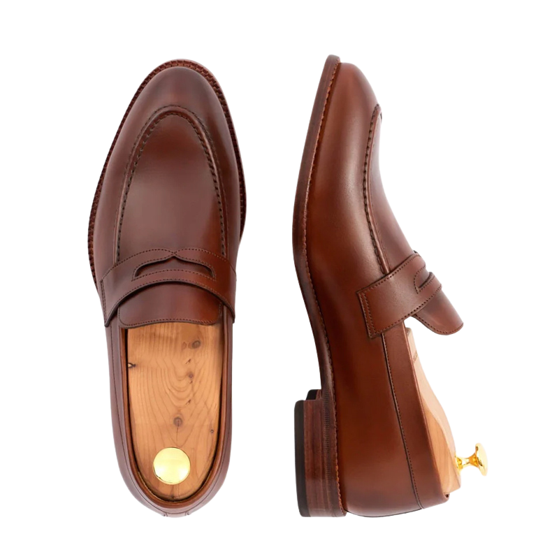 Men's Slip-On Oak Shoe with Stacked Heel