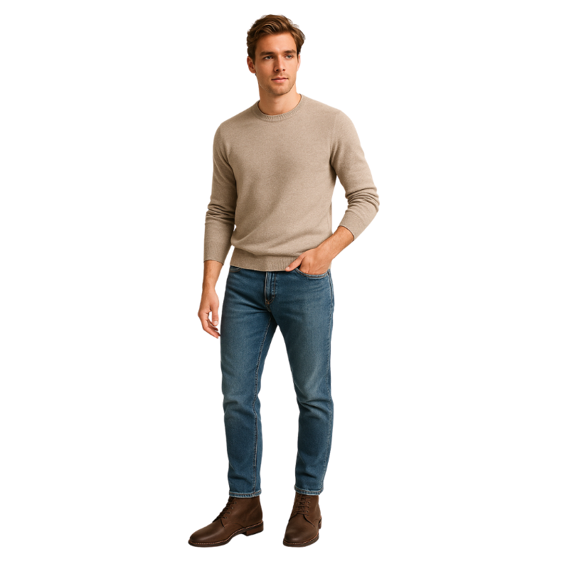 Men Suede Leather High-Top Biker Ankle Boots