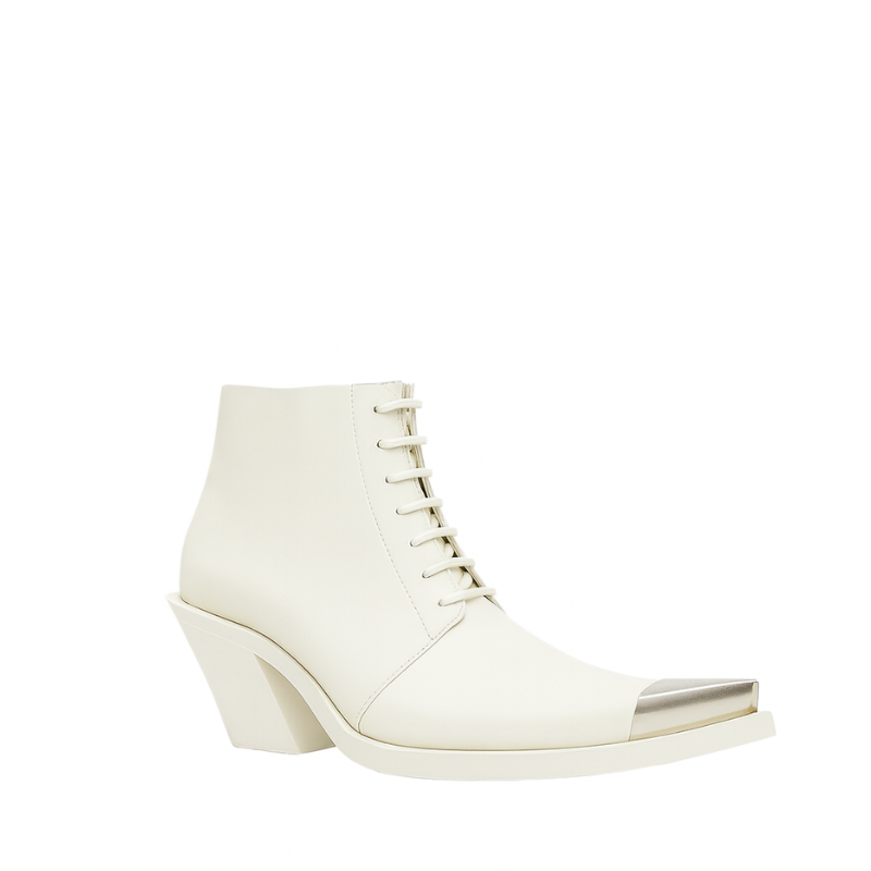 Achilles White Ion Gabriel Bang Ankle Boots