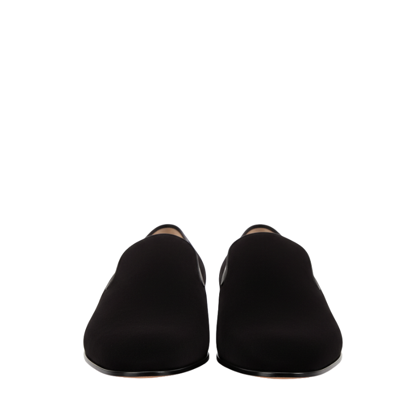 Minimalist Black Suede Loafers with Pointed Toe