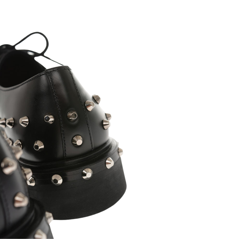 Men's Black Studded Derby Shoes