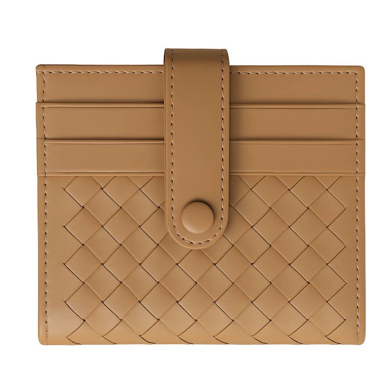 Men's Hand Woven Red Wallet with Short Buckle