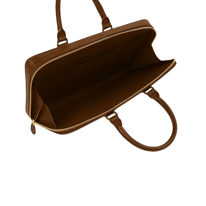 Luxury Croco Leather Brown Men's Luxury Briefcase Casual Bag