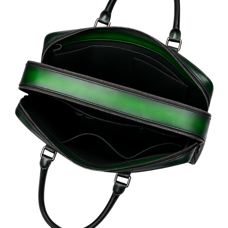 Men's Italian Multifunctional Leather Luxury Brown Briefcase Bag