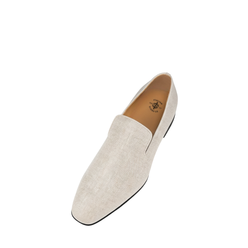 Elegant Beige Textured Seude Leather Loafers