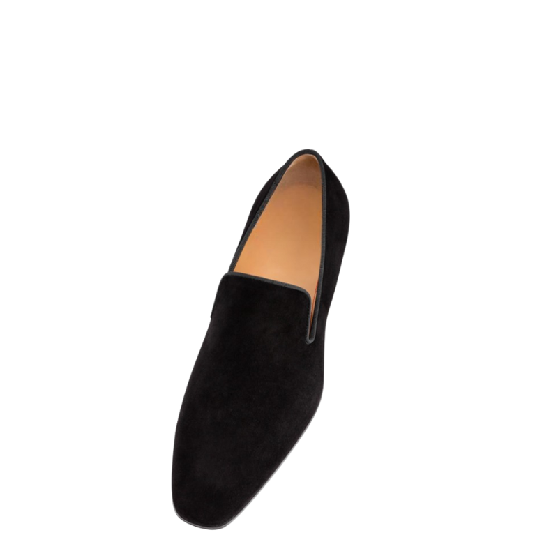 Minimalist Black Suede Loafers with Pointed Toe