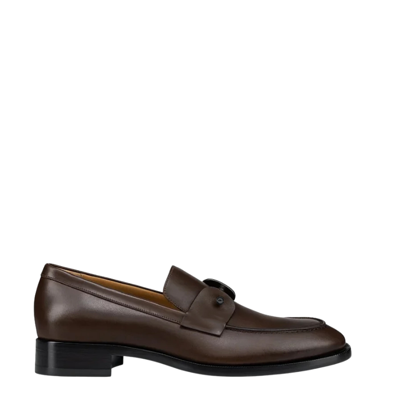 Luxury Brown Loafers in Metallic Strap