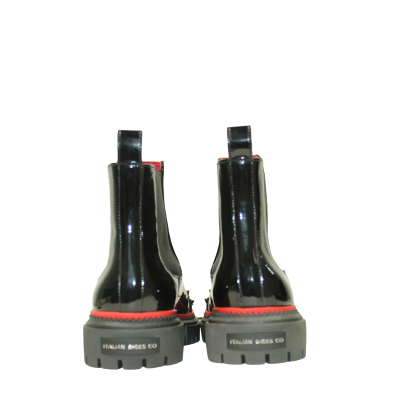 Italian Melon Spike Black Chelsea Boot For Men