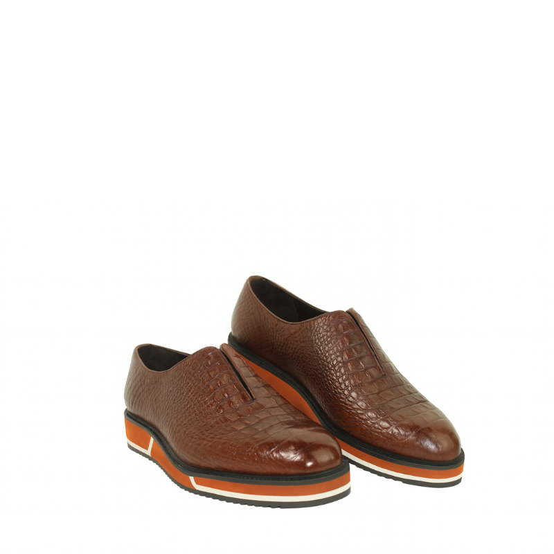 Italian Leather Dark Brown Sneaker with Stylish Hybrid Sole