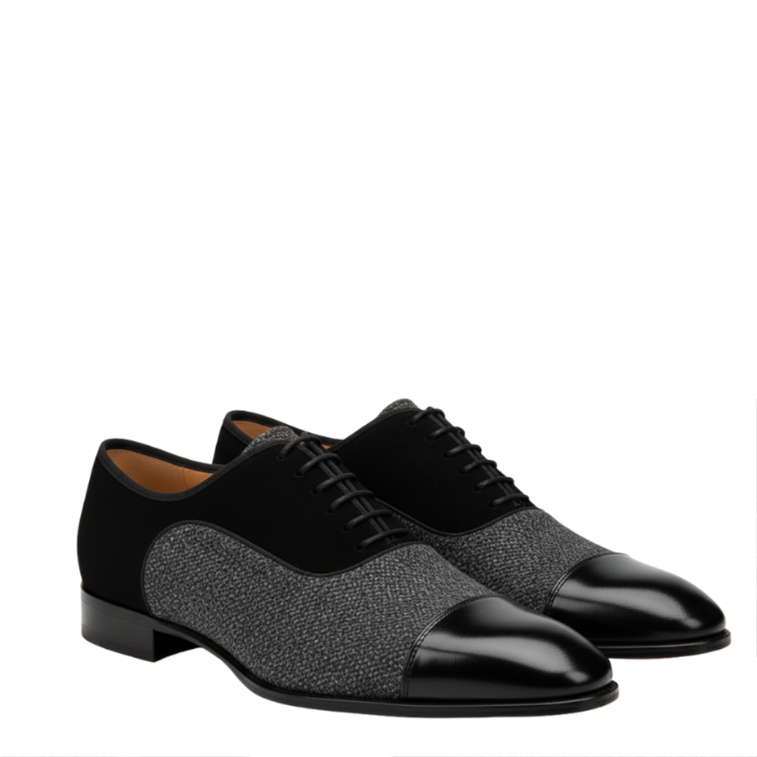 Italian Leather and Canvas Luxe Oxford Shoes for Men's