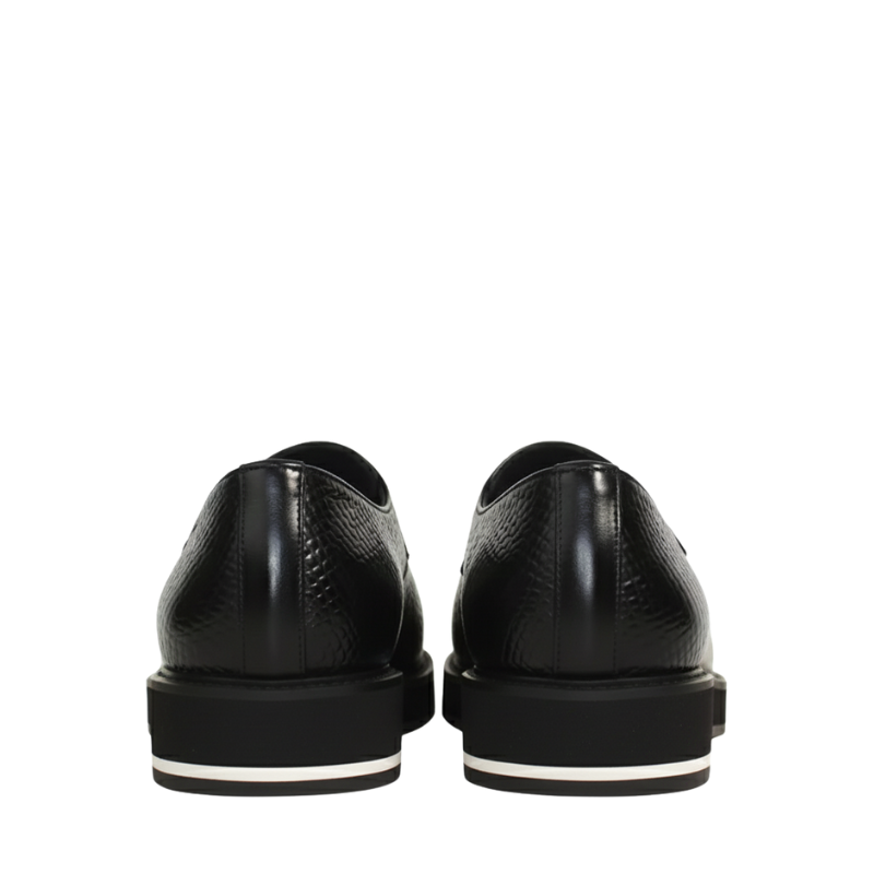 Italian Leather Black Sneaker with Stylish Hybrid Sole