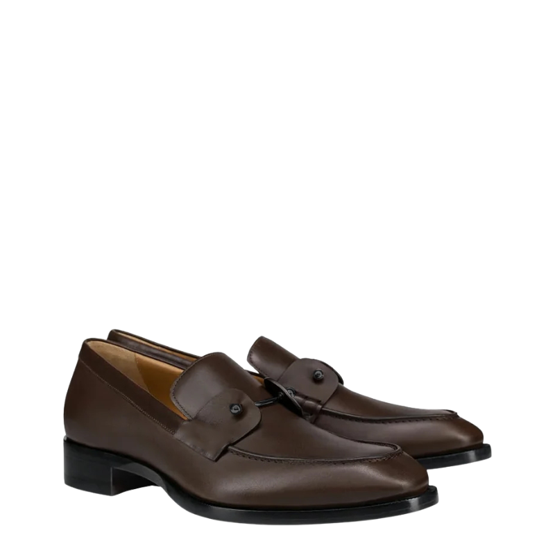 Luxury Brown Loafers in Metallic Strap
