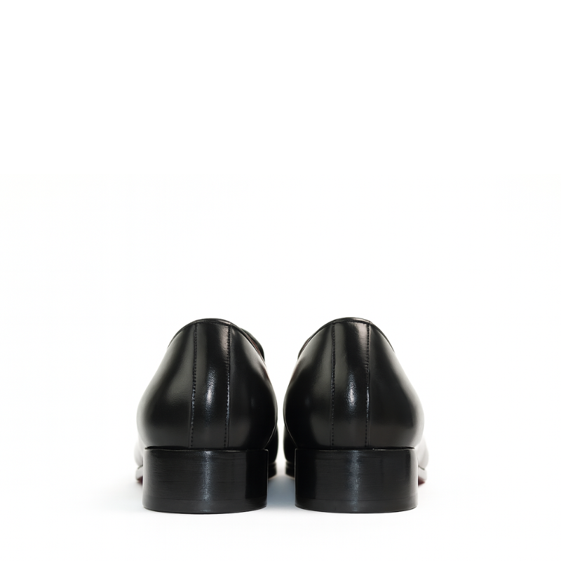 Luxury Leather Black Wingtip Tassel Loafer for Men's