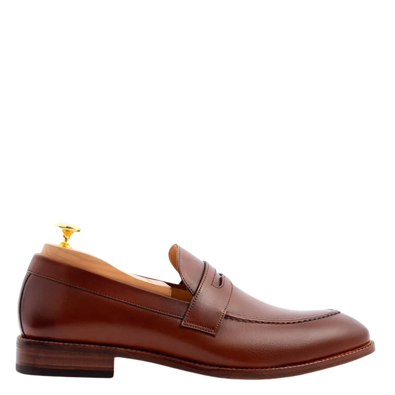 Men's Slip-On Oak Shoe with Stacked Heel