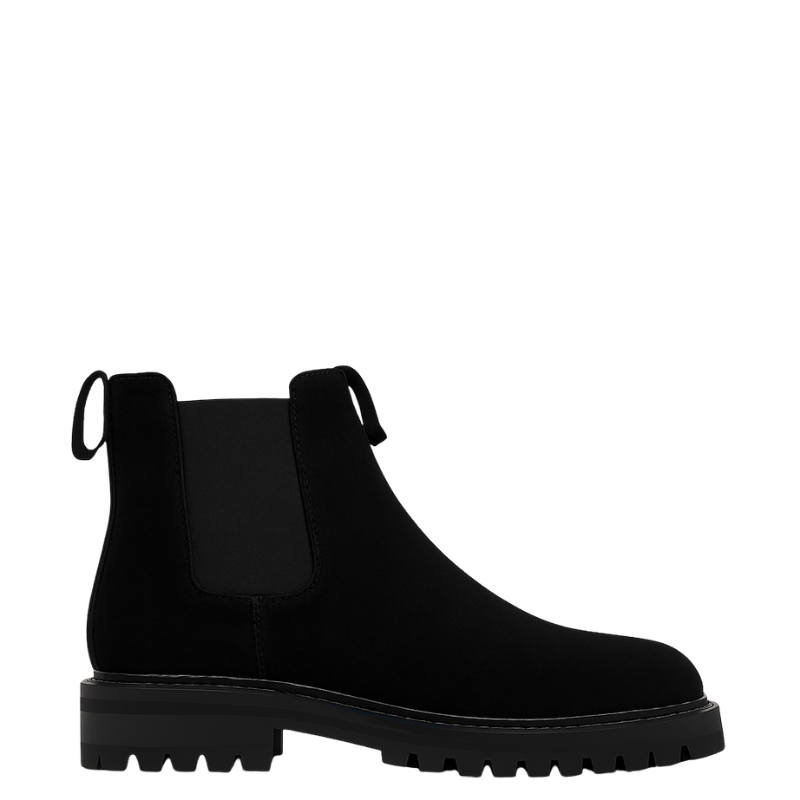 Round Toe Suede Chelsea Boots