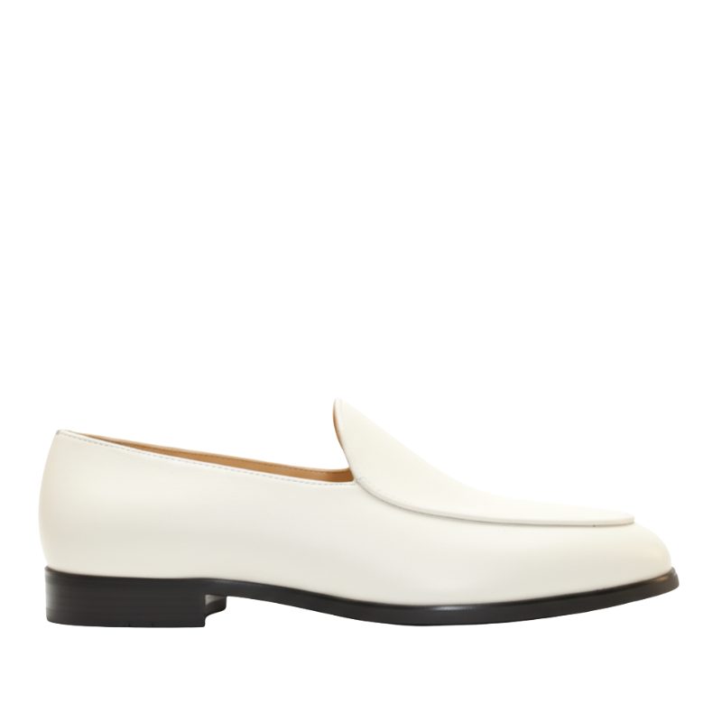 Luxury Leather Off-White Slip On Ivory Design Loafers