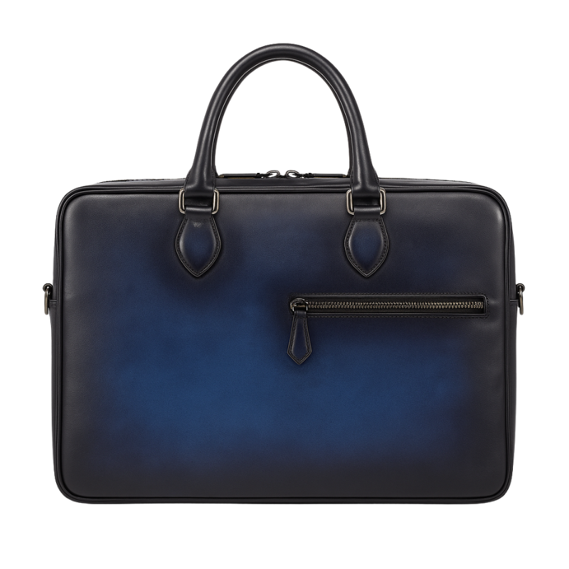 Men's Italian Multifunctional Leather Luxury Brown Briefcase Bag