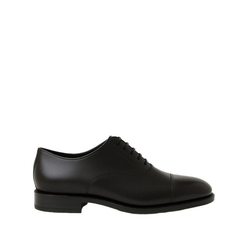 Classic Black Leather Oxford Dress Shoe