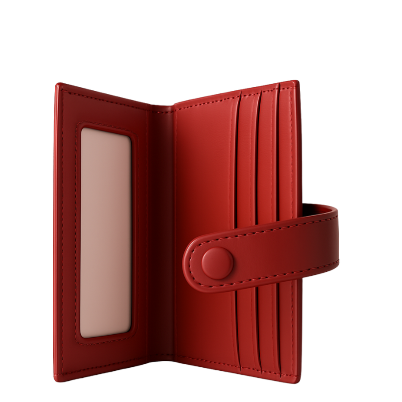 Men's Hand Woven Red Wallet with Short Buckle