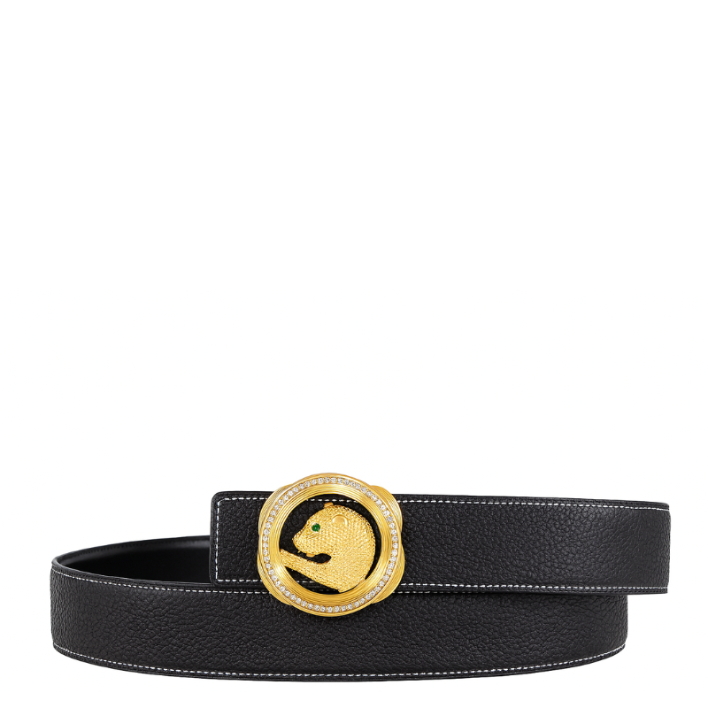 Golden Stoned Regal Jaguar Buckle