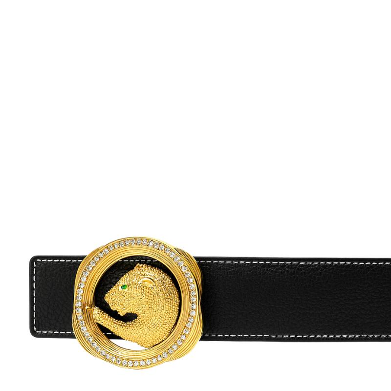 Golden Stoned Regal Jaguar Buckle