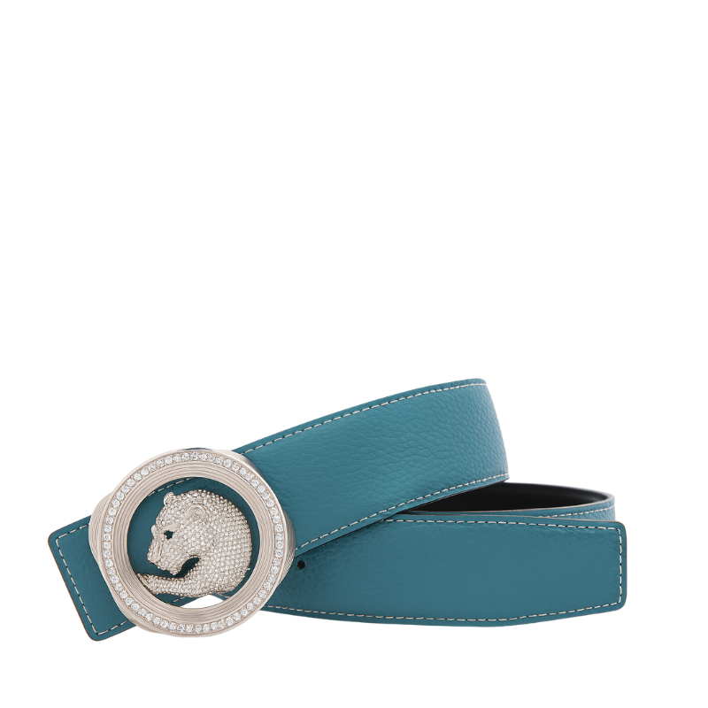 Silver Stoned Regal Jaguar Buckle