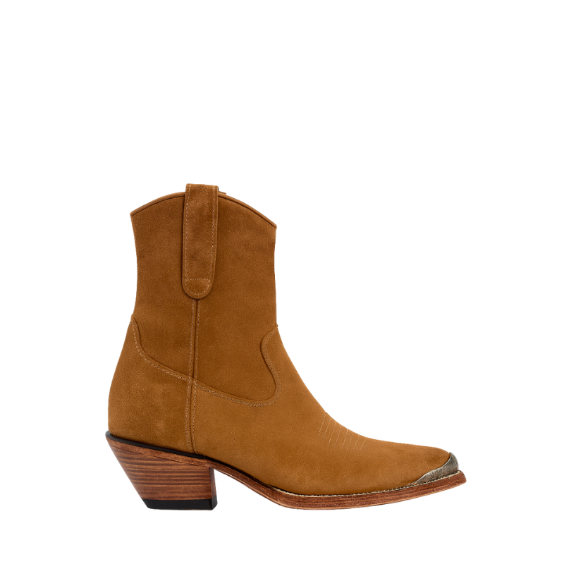 Men's Suede Leather Brown With Side Zipper Boots